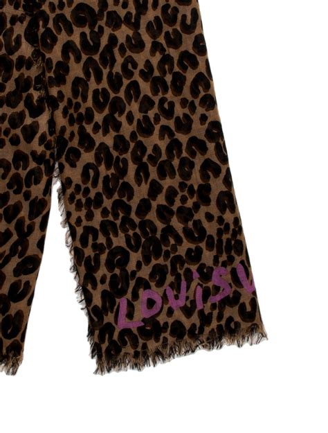 louis vuitton leopard scarf|louis vuitton leopard graffiti stole.